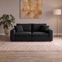 2 Piece Loveseat in Black