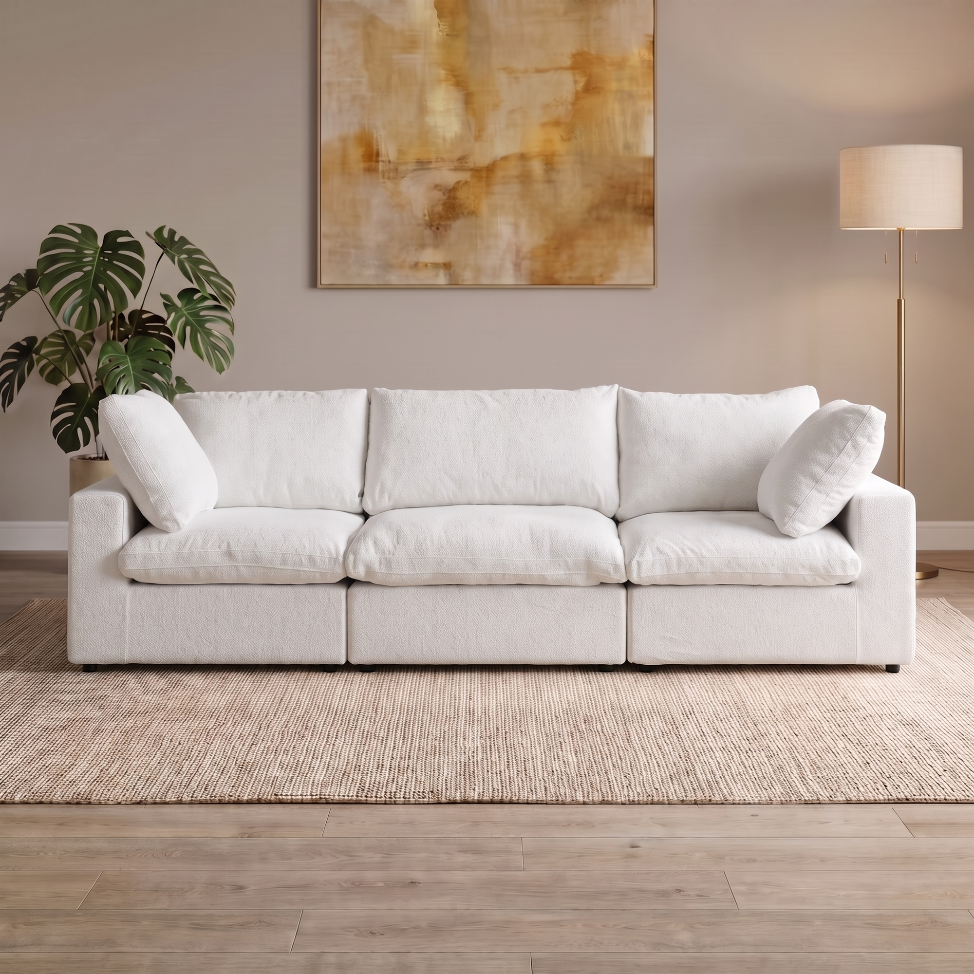 3 Piece Cloud in White