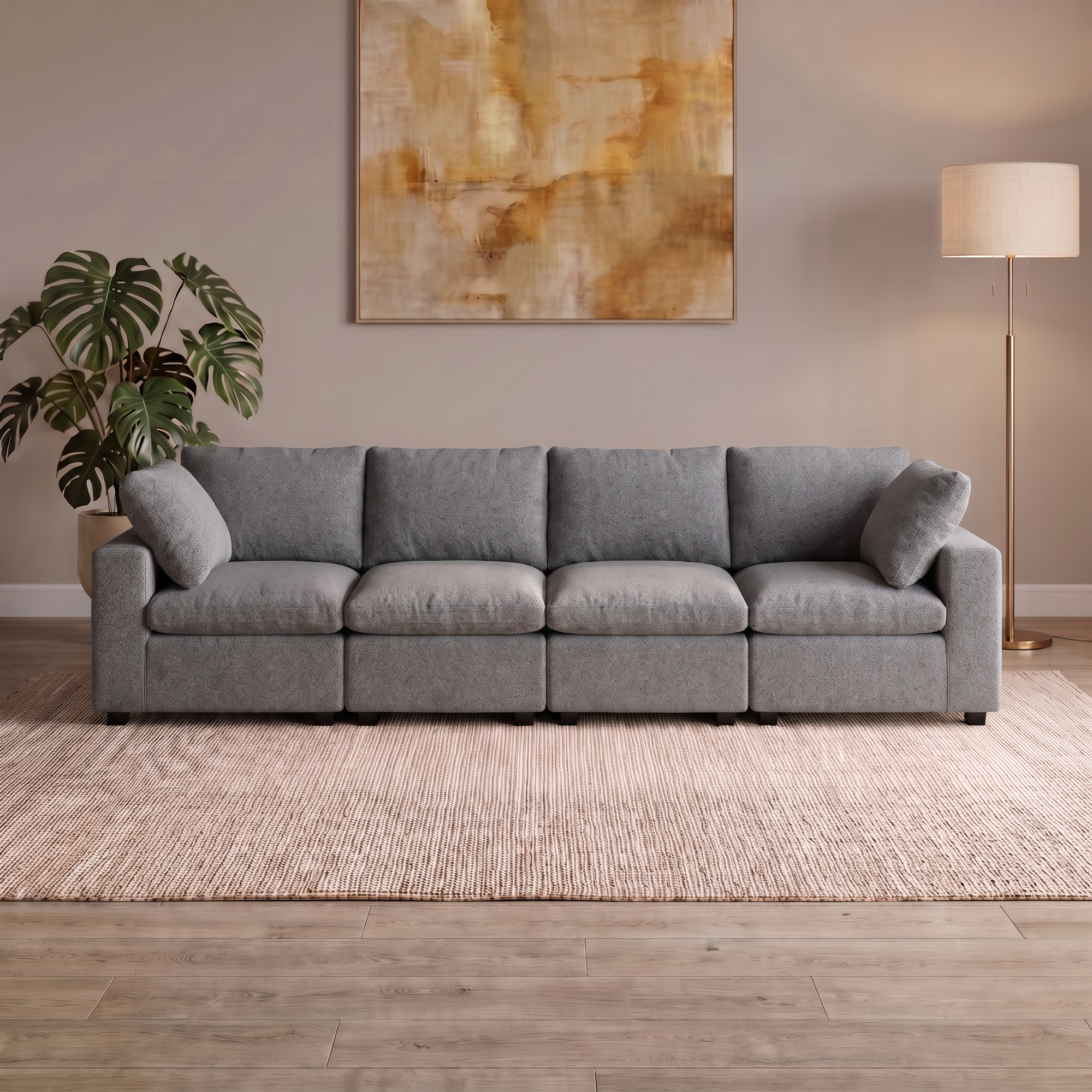 4 Piece Cloud in Light Grey