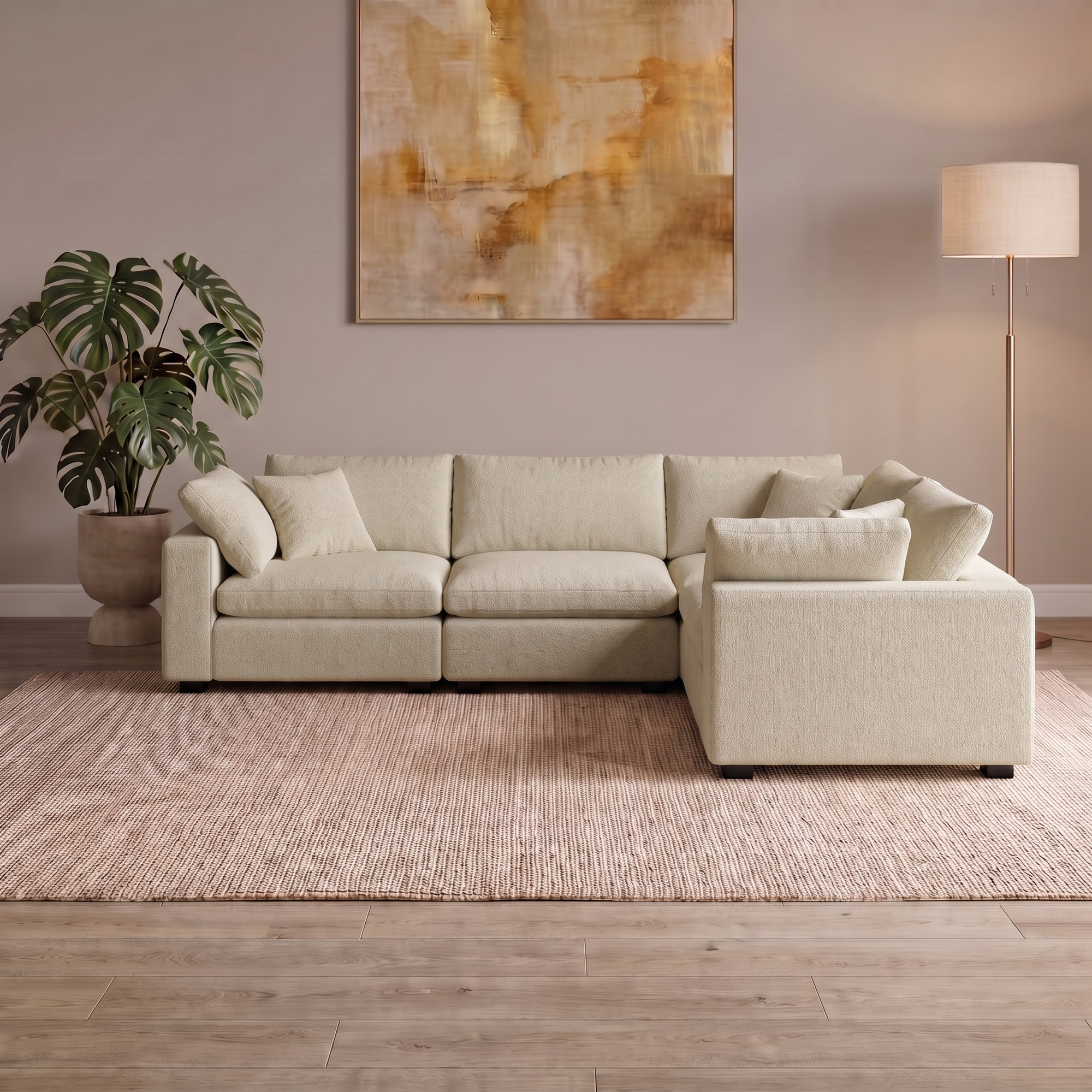 4 Piece Corner in Khaki