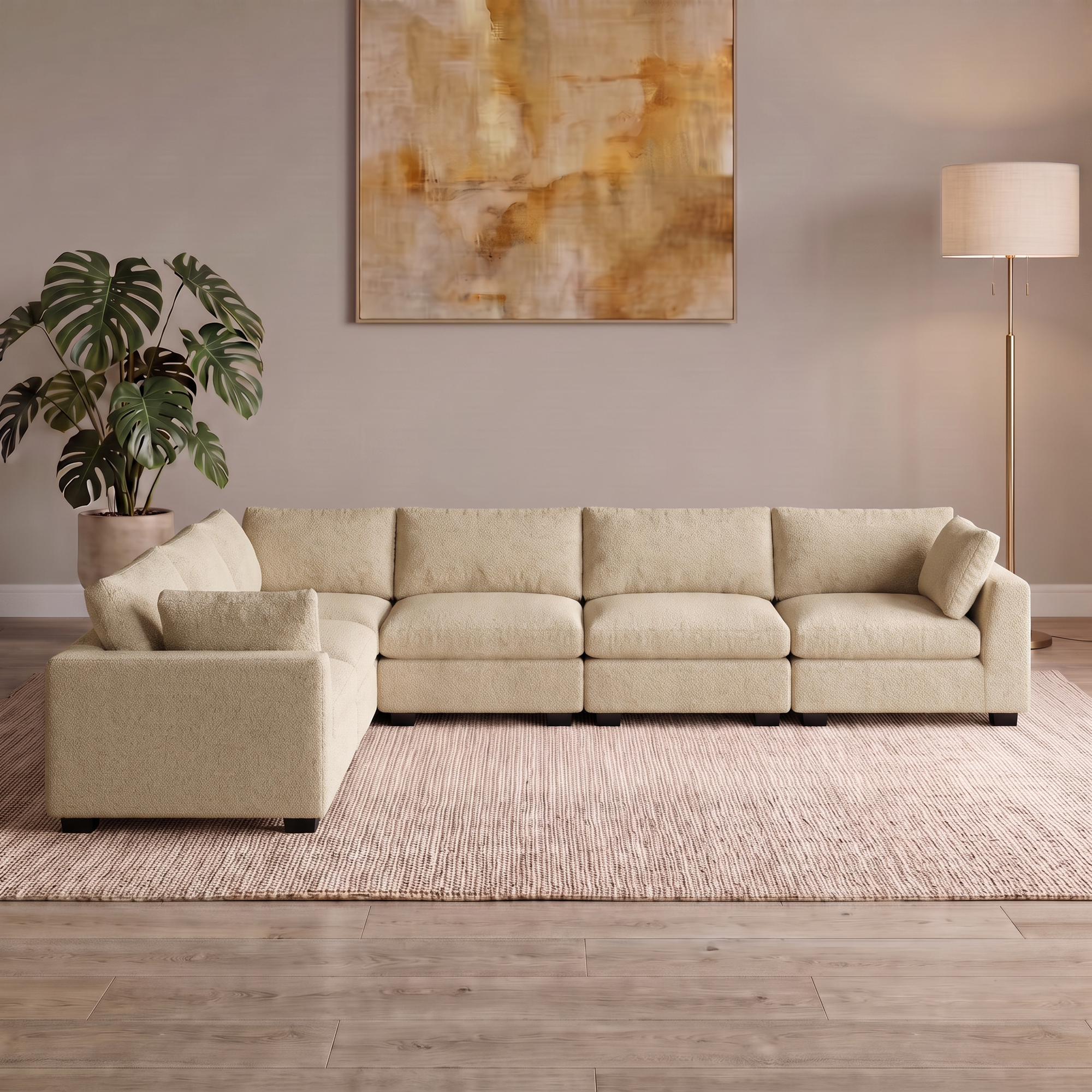6 Piece Corner in Khaki