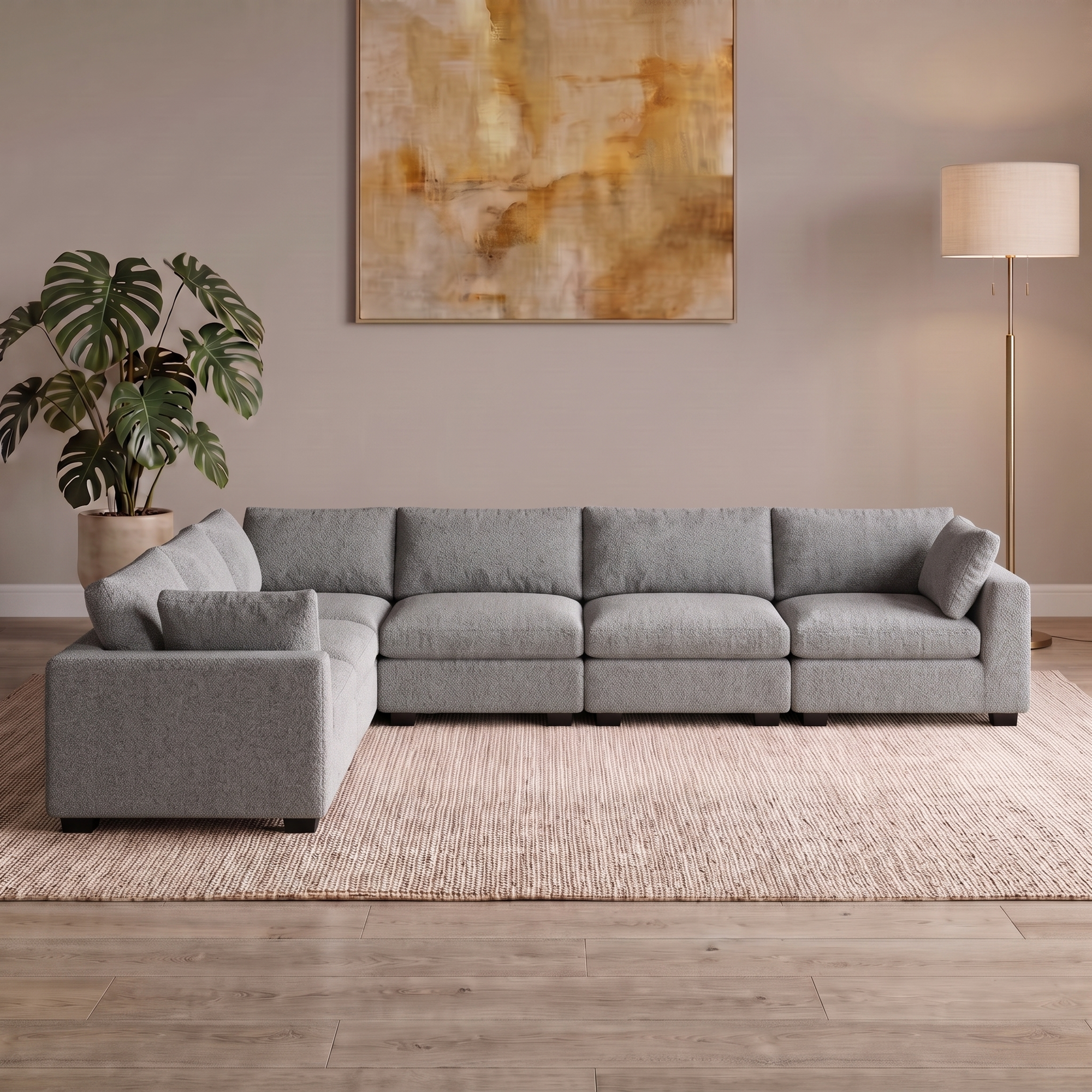 6 Piece Corner in Light Grey