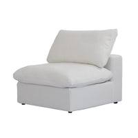 Middle Module in White — armless modular seat with a single deep back cushion, shown on a white background