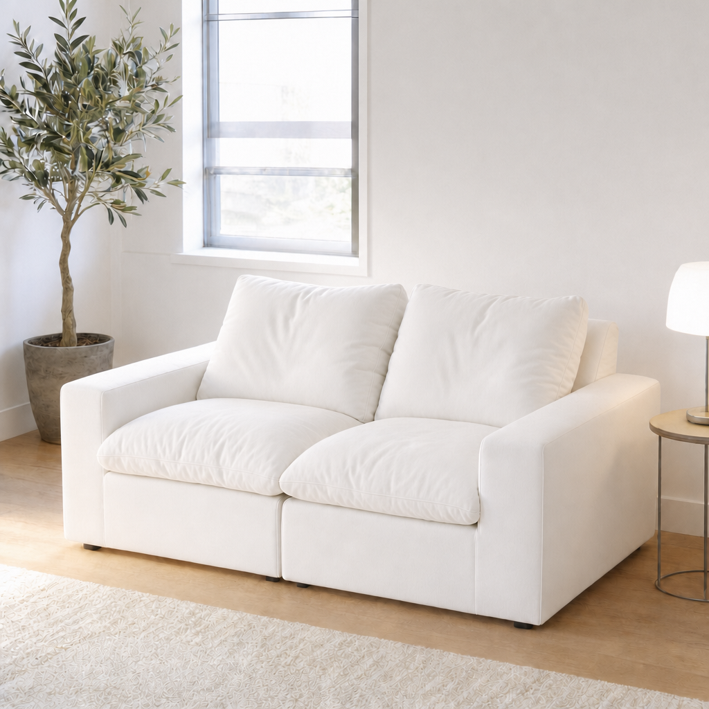 2 Seat SkyLux Cloud Couch in White